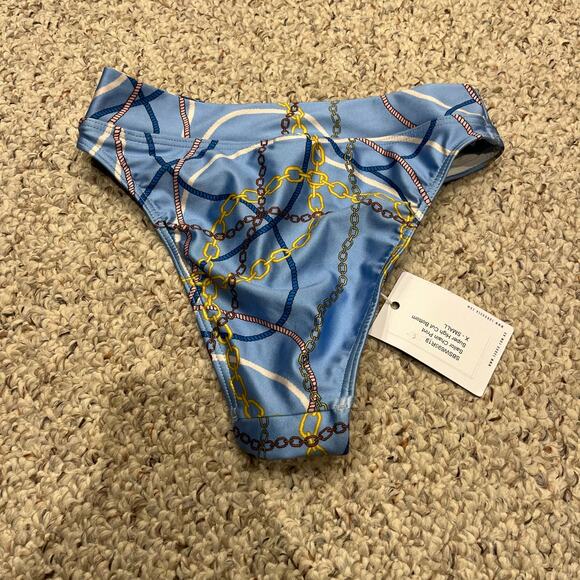NWT Suboo Sailor Chain Print Super High Cut Bikini Bottom Sz XS Summer Beach - Picture 6 of 6